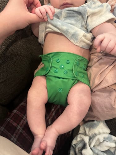 Customer photo review of Solid Color: Essentials Pocket Cloth Diaper with Athletic Wicking Jersey, Grows with your Baby