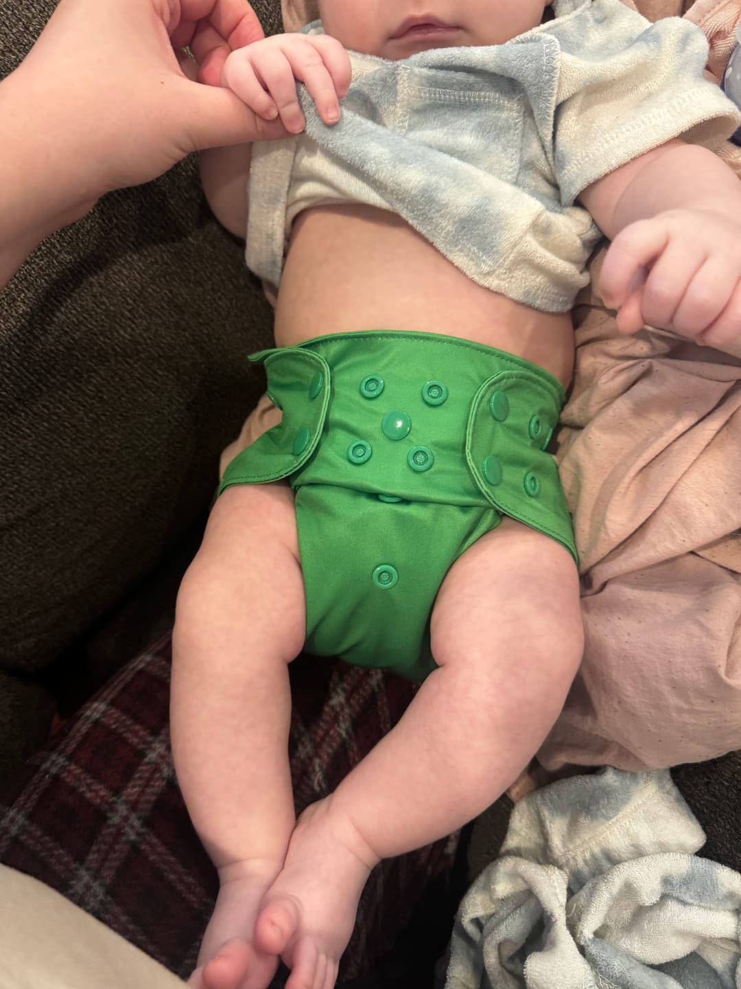 Customer photo review of Solid Color: Essentials Pocket Cloth Diaper with Athletic Wicking Jersey, Grows with your Baby