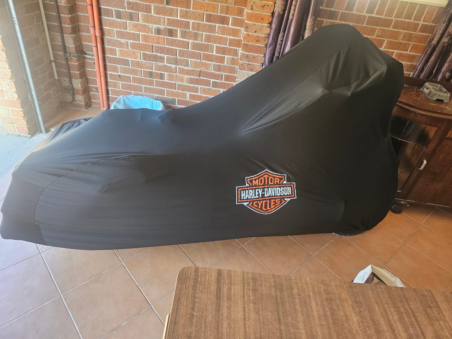 Customer photo review of Indoor Custom Motorcycle Covers