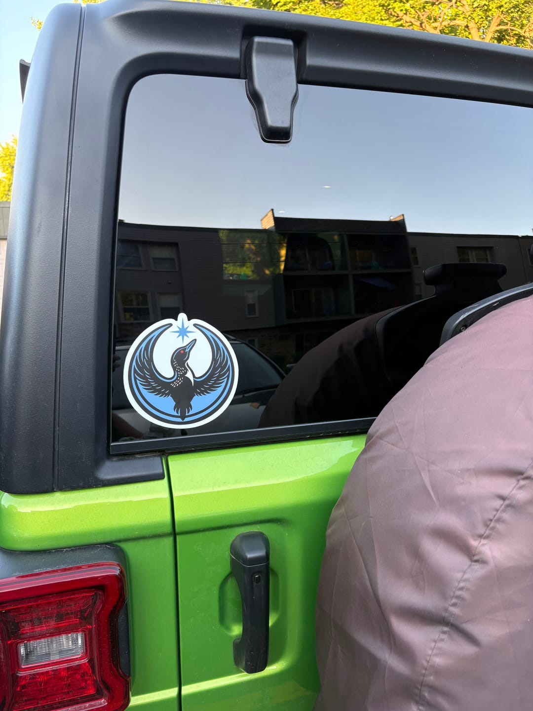 Customer photo review of Large Rebel Loon Vehicle Decal Sticker