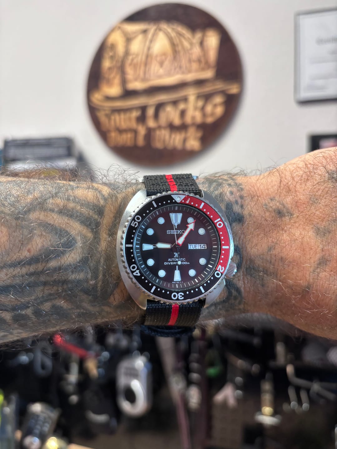 Customer photo review of Glomar Explorer - Hook & Loop Strap Striped