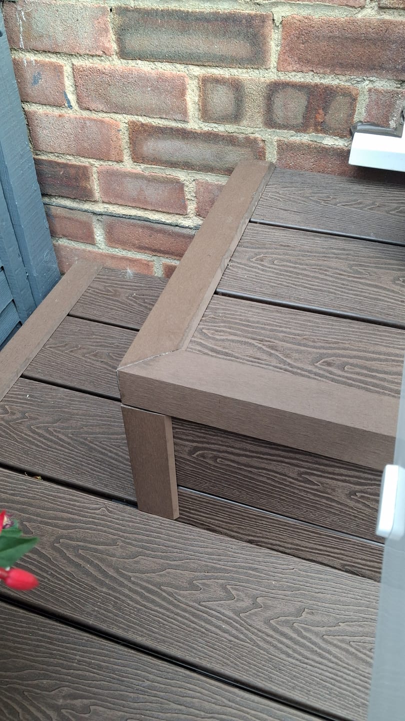 Customer photo review of 3.6M Brown Composite Decking Angle Trim (52mm x 52mm)