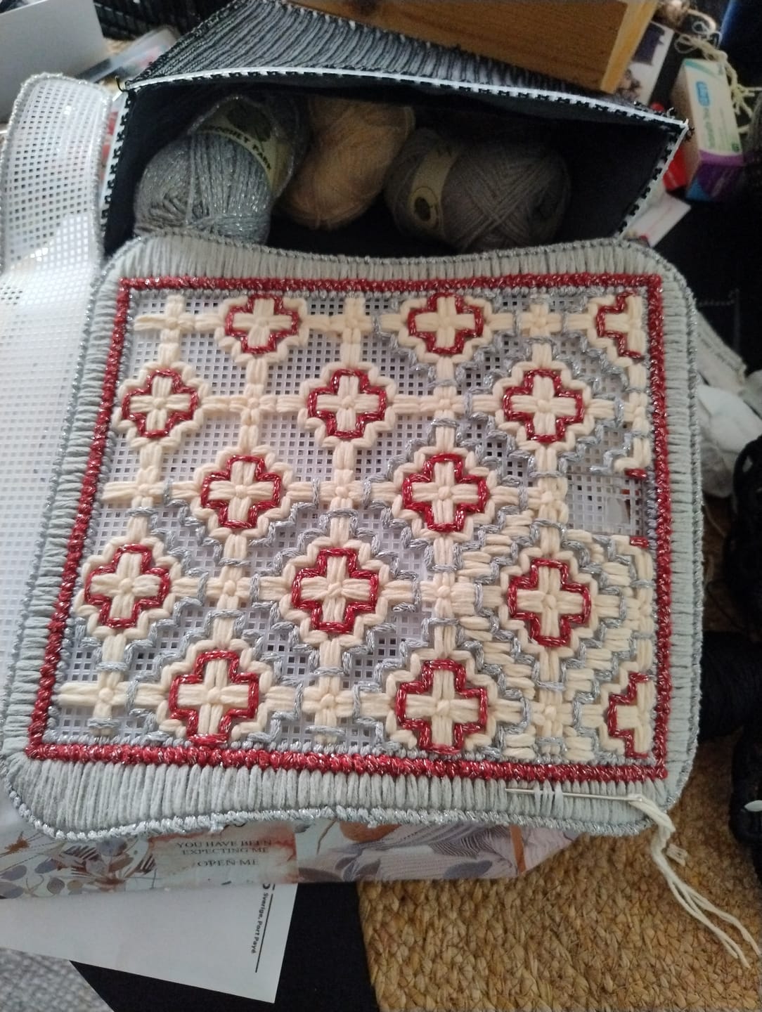 Customer photo review of Highland Cross-Stitch Handbag Kit