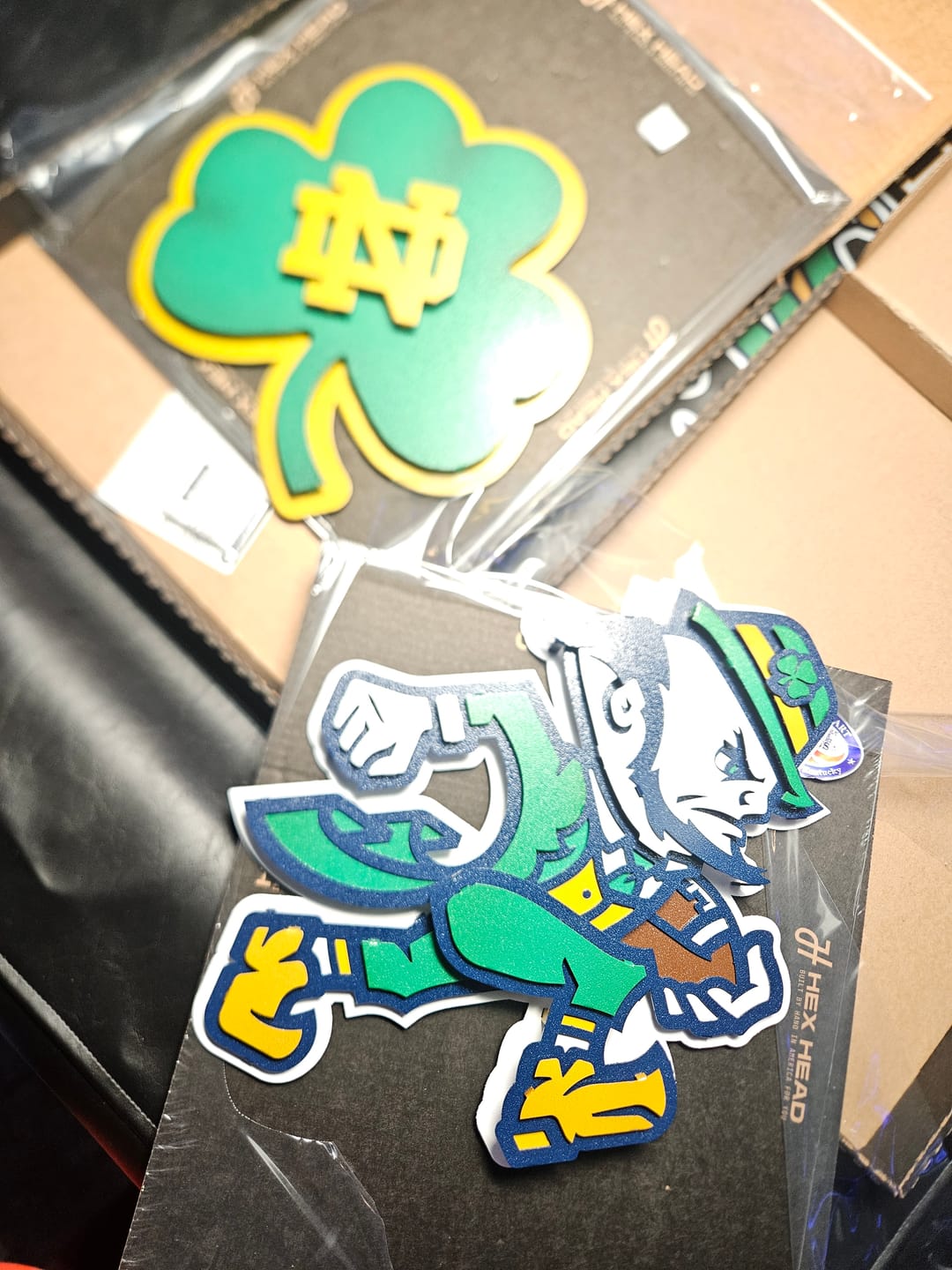 Customer photo review of Notre Dame Fighting Irish Football Leprechaun 3D Vintage Metal Wall Art
