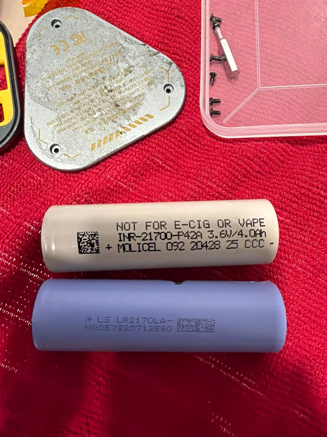Customer photo review of Molicel P42A 21700 4200mAh 45A Battery