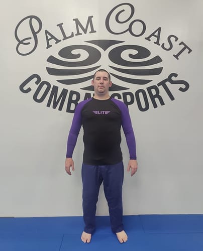 Customer photo review of Standard Purple Long Sleeve No-Gi Mens BJJ Rash Guard