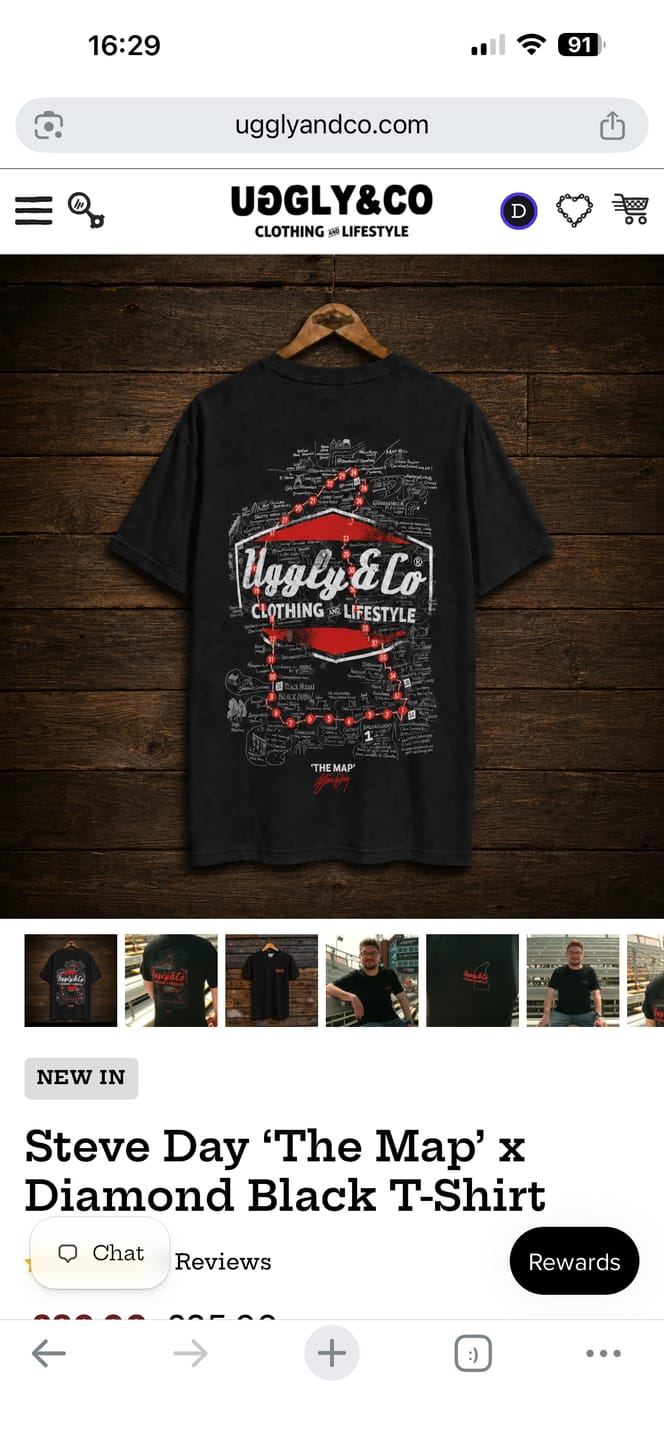 Customer photo review of Steve Day ‘The Map’ x Diamond Black Tee