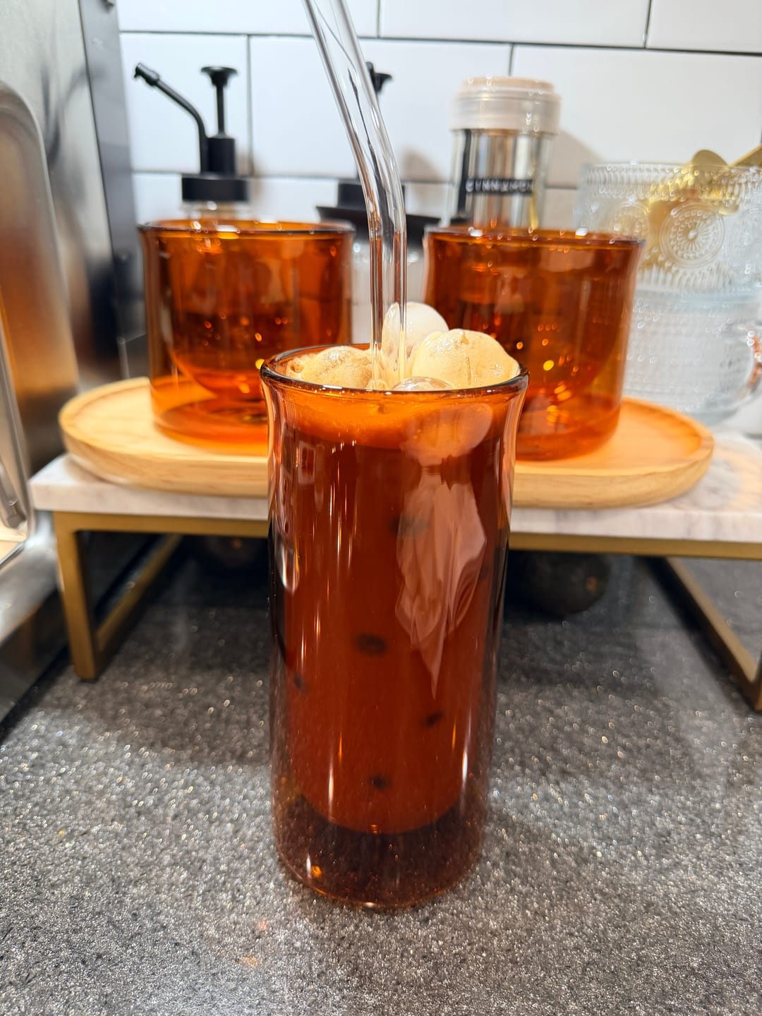 Customer photo review of FLUR Espresso Glasses