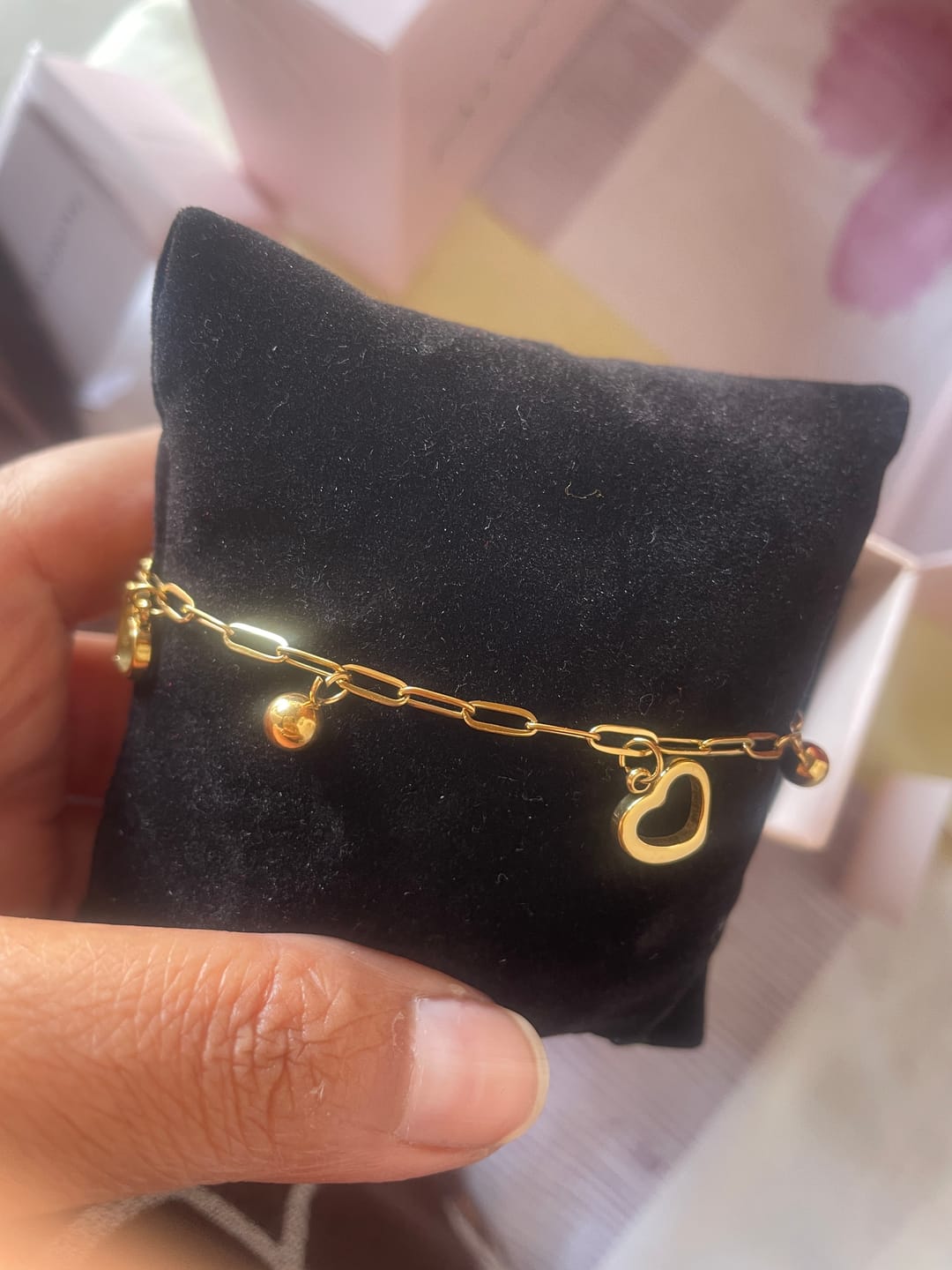 Customer photo review of Openwork Heart Charm Bracelet