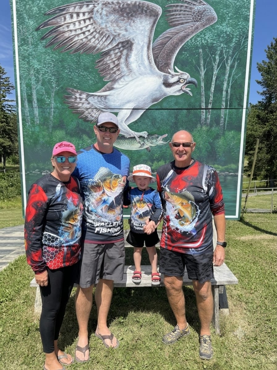 Customer photo review of Frenzidea Walleye Fishing Navy Hexagon Sport Custom Name & Team Name 3D Shirts