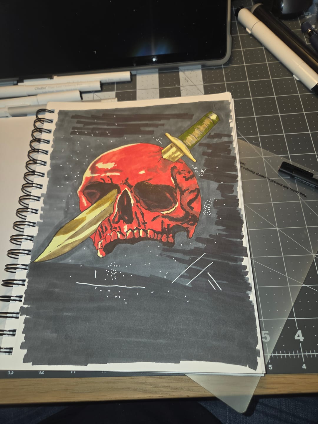 Customer photo review of Ohuhu Bleedproof Double-Sided Marker Pad, Spiral-Bound