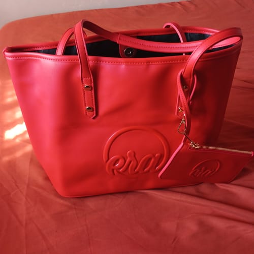 Customer photo review of Red Era Tote Bag