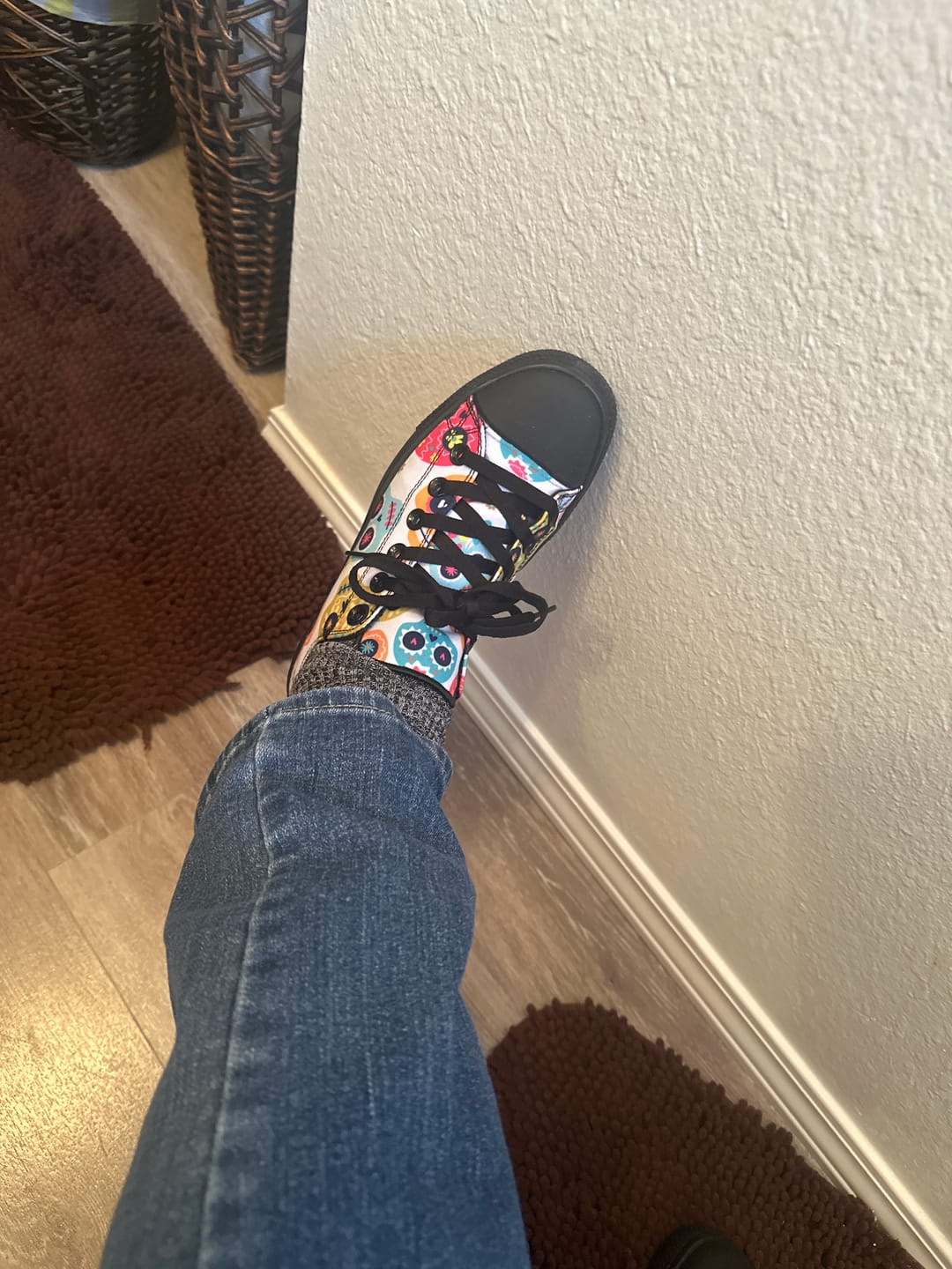 Customer photo review of Sugar Skull Low Tops ( Black or White Sole )