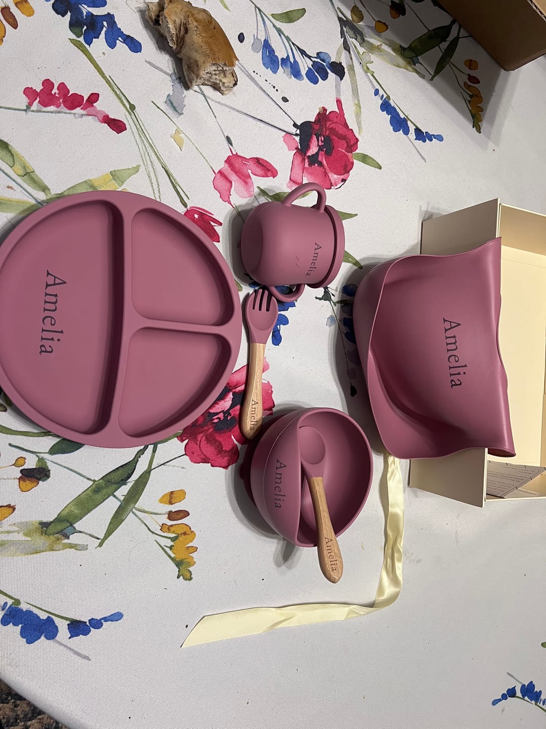 Customer photo review of Noah + Nori™ Personalized Baby Feeding Set