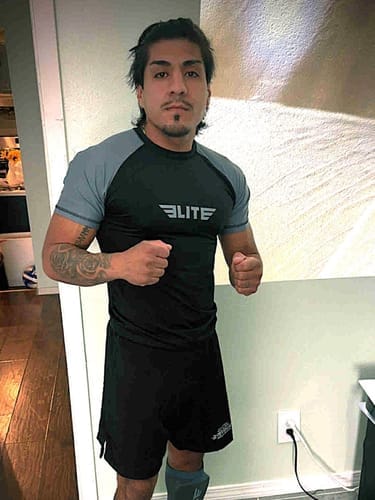 Customer photo review of Standard Gray Short Sleeve No-Gi Mens BJJ Rash Guard