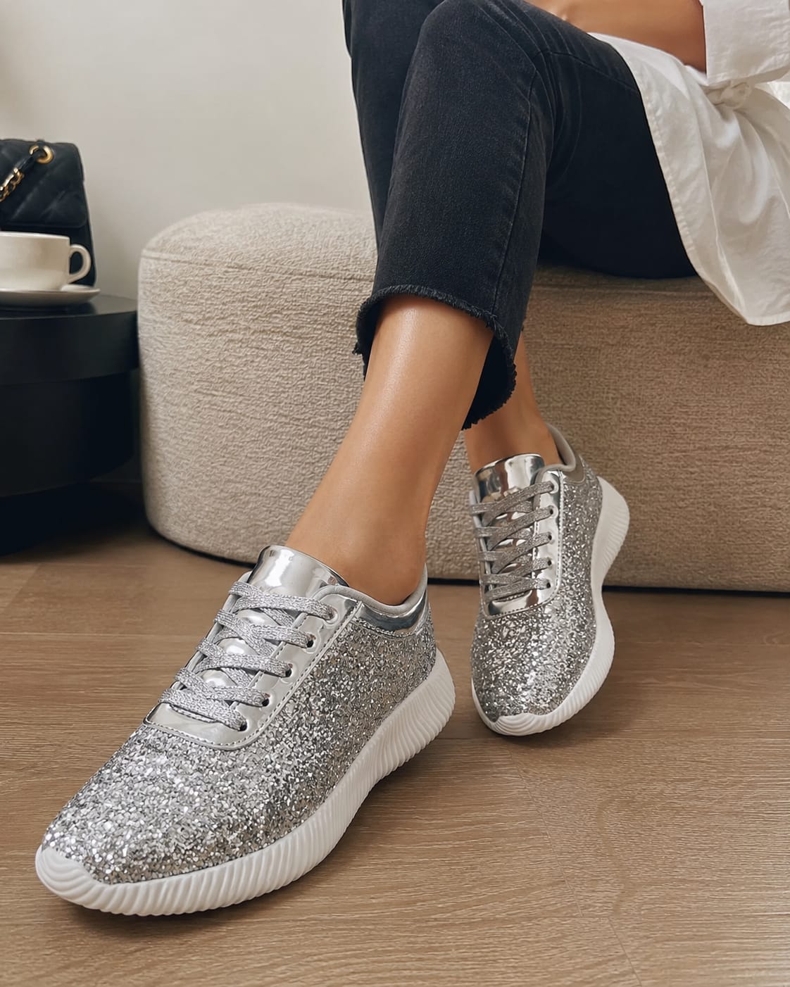 Customer photo review of Lucky Step Sequin Glitter Sneakers