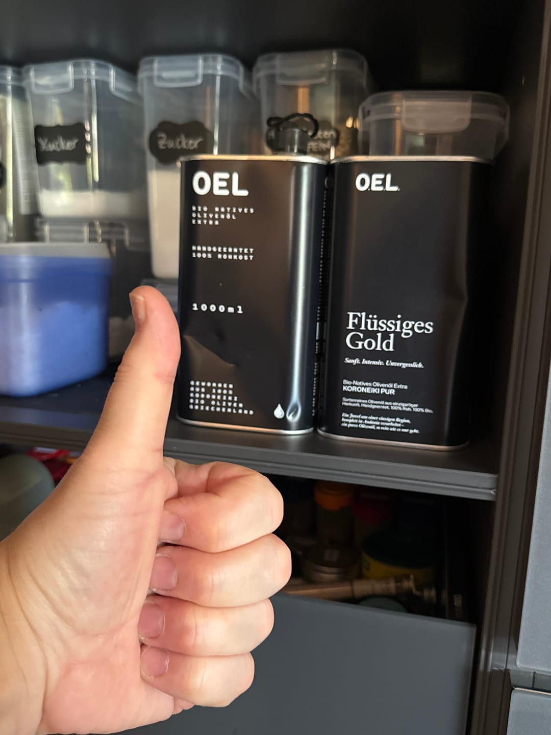 Customer photo review of Bio Natives Olivenöl Extra 1 l (mit optischem Mangel)
