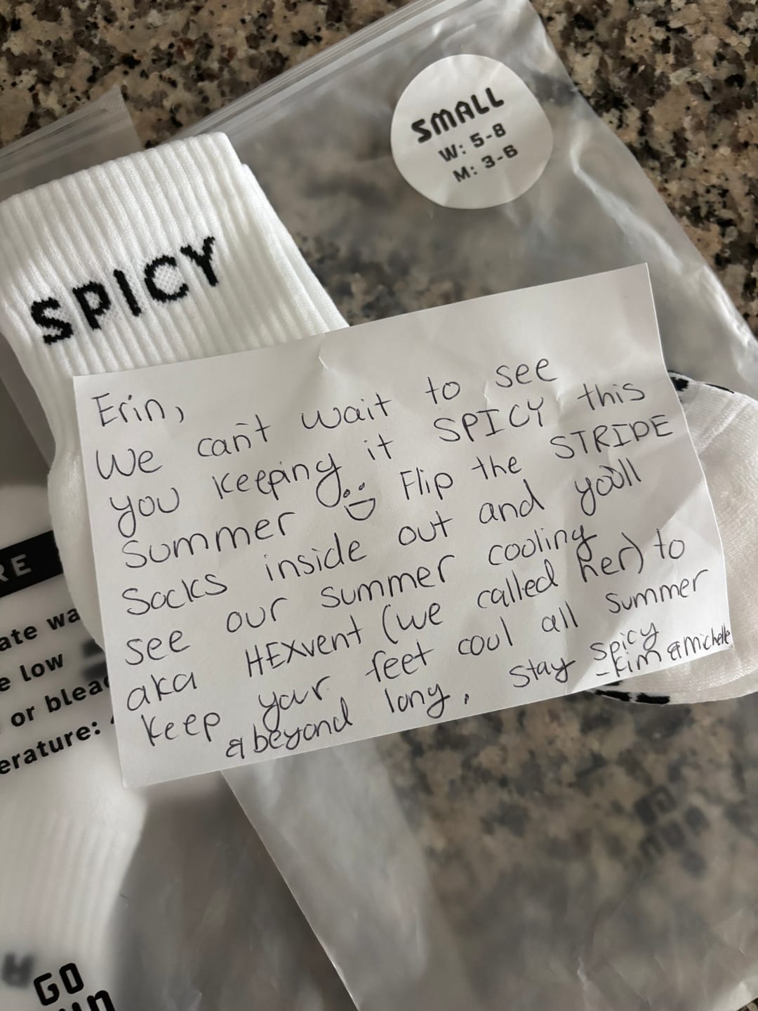 Customer photo review of SPICY SOCKS (2 Pack)