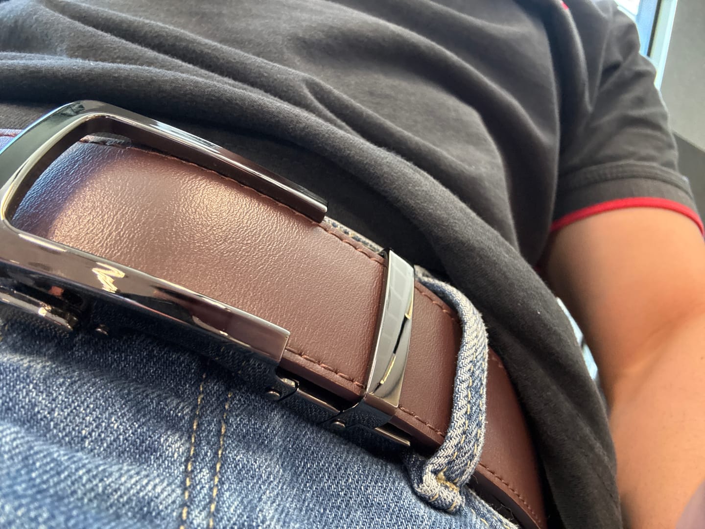 Customer photo review of Gunmetal | Genuine Leather Belt