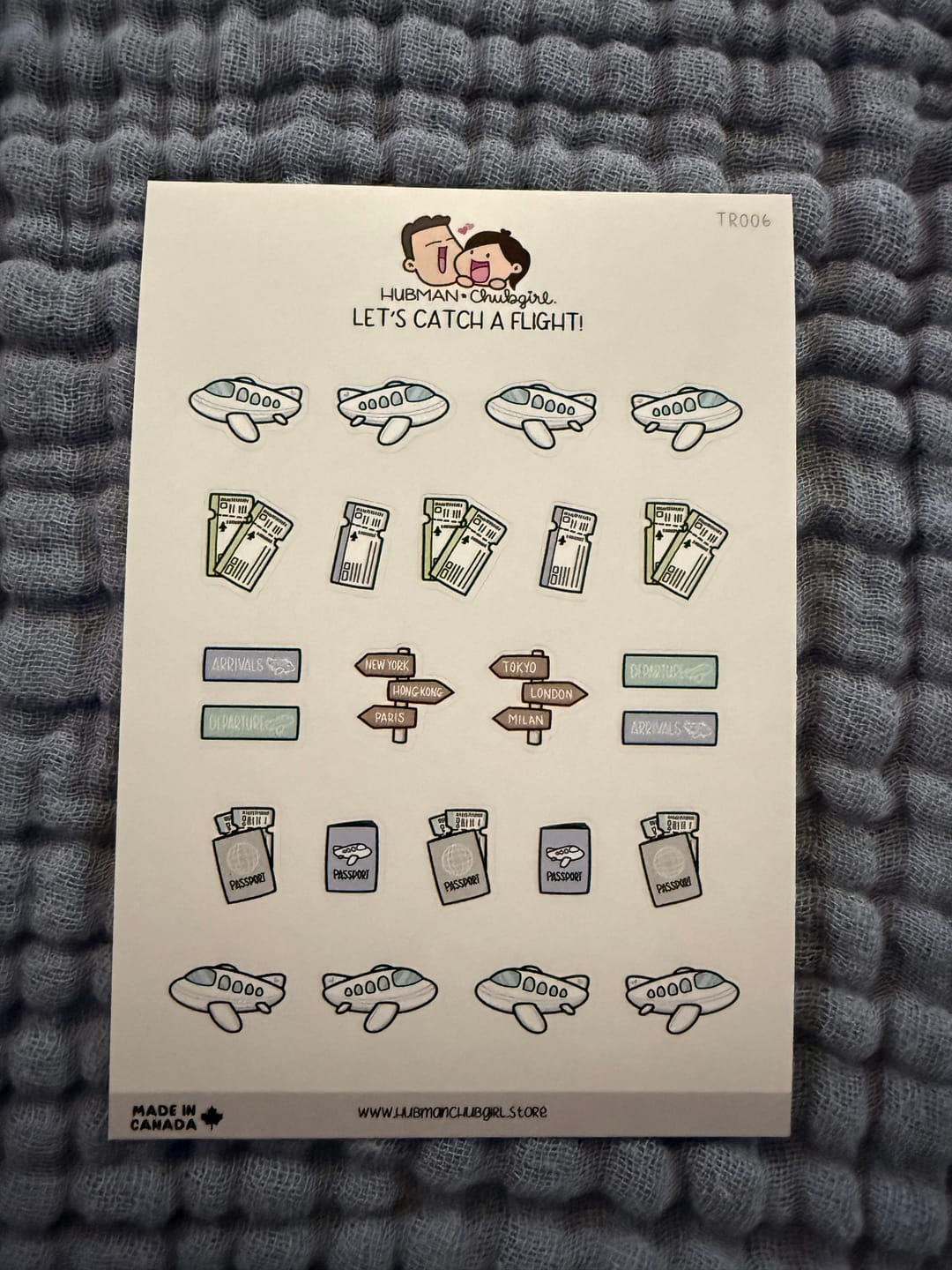 Customer photo review of Let's Catch a Flight Planner Stickers