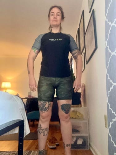 Customer photo review of Standard Gray Short Sleeve No-Gi Mens BJJ Rash Guard