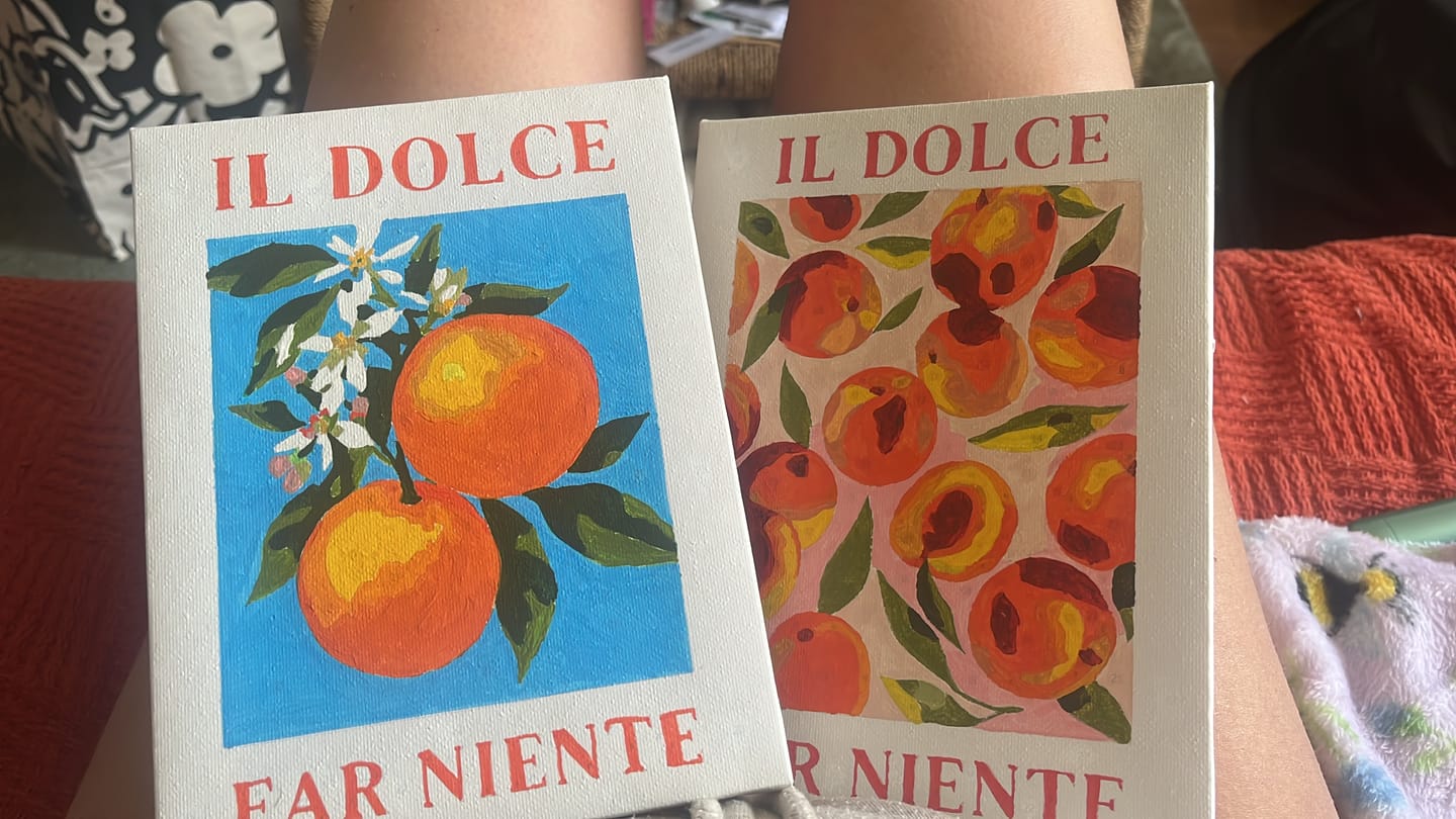 Customer photo review of 6 Mini Paintings - Italian Fruit & Drinks Set