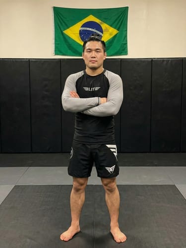 Customer photo review of Standard Gray Long Sleeve No-Gi Mens BJJ Rash Guard