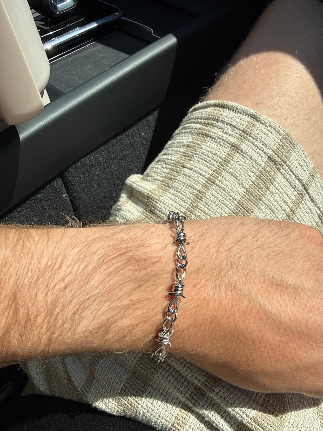 Customer photo review of Barbed Wire Bracelet (Silver)