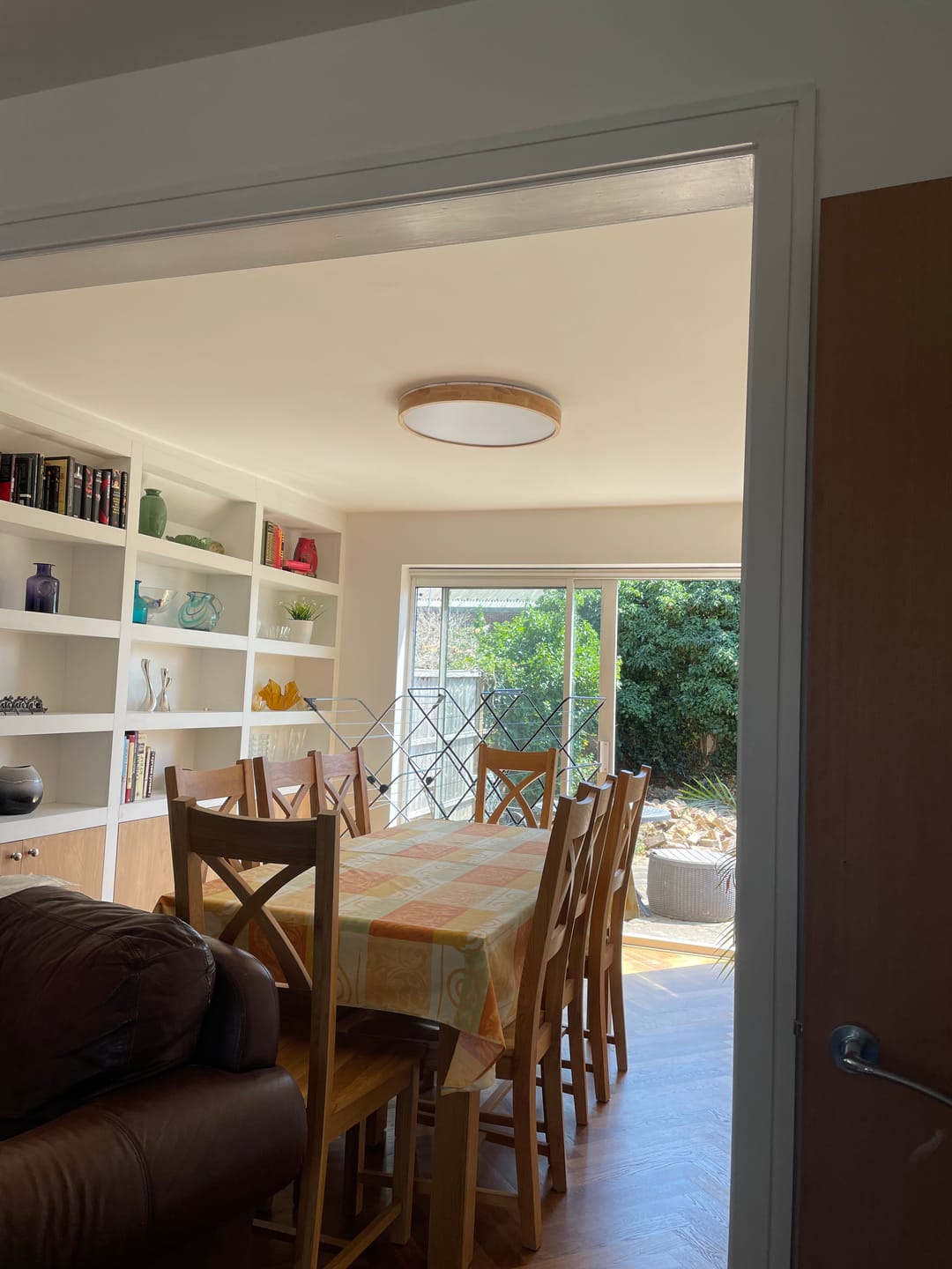 Customer photo review of Scandinavian Dimmable Wood LED Flush Mount Light