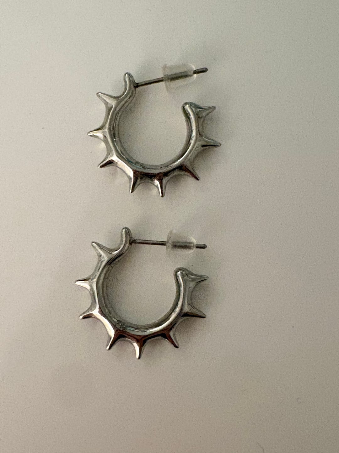 Customer photo review of SPIKED OPEN HOOP EARRING