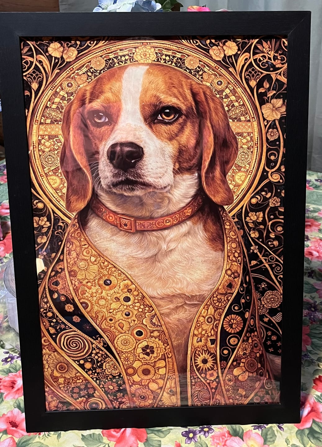 Customer photo review of Golden Pet (Klimt Style) - Personalized Poster