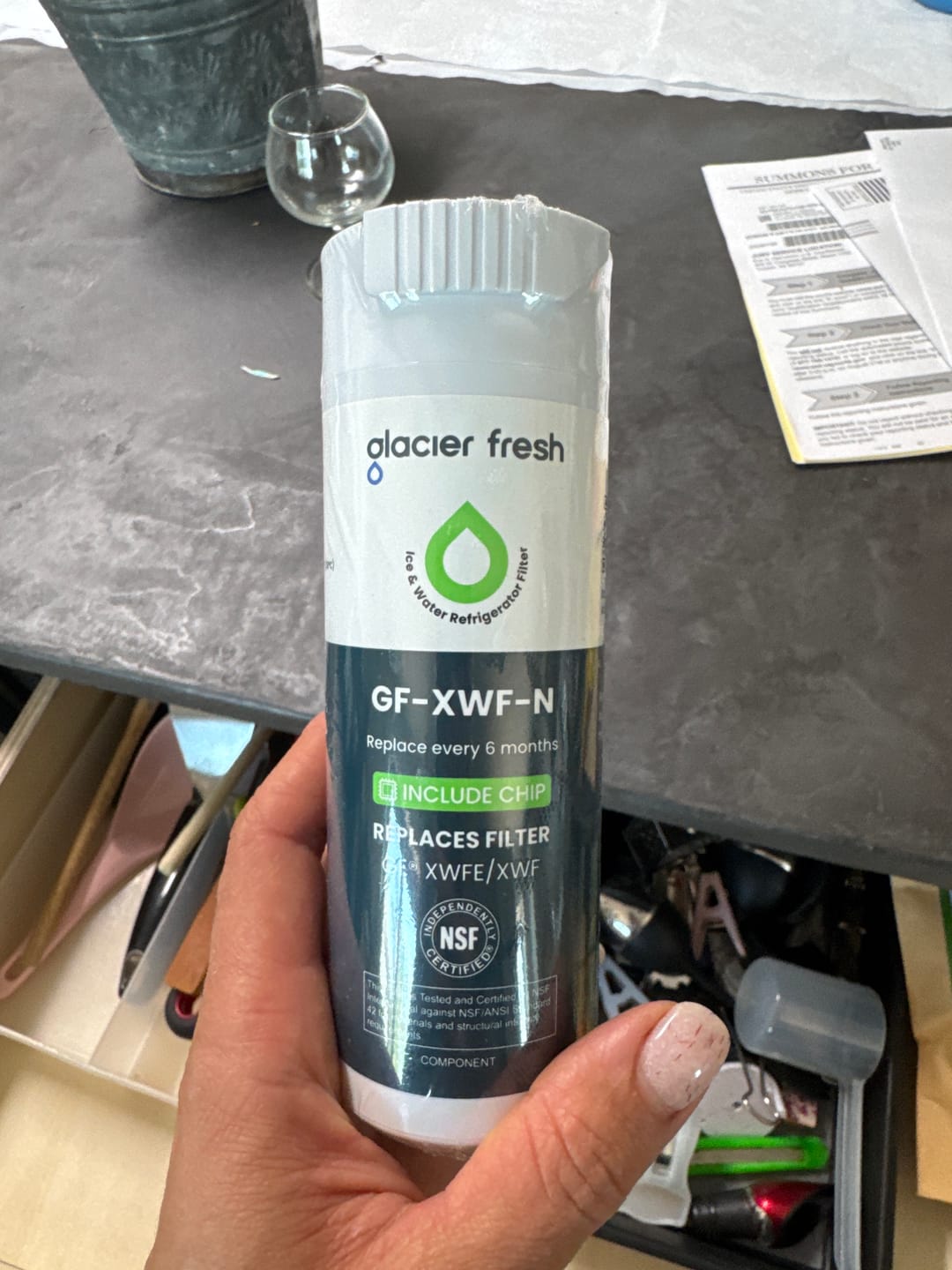 Customer photo review of GlacierFresh GFXWFE™ Water Filter - NSF Certified with RFID Chip