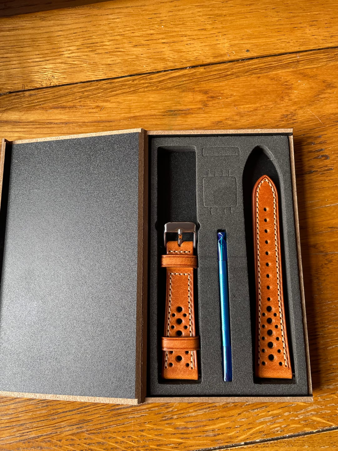 Customer photo review of Enzo Genuine Italian Perforated Rally Racing Watch Strap