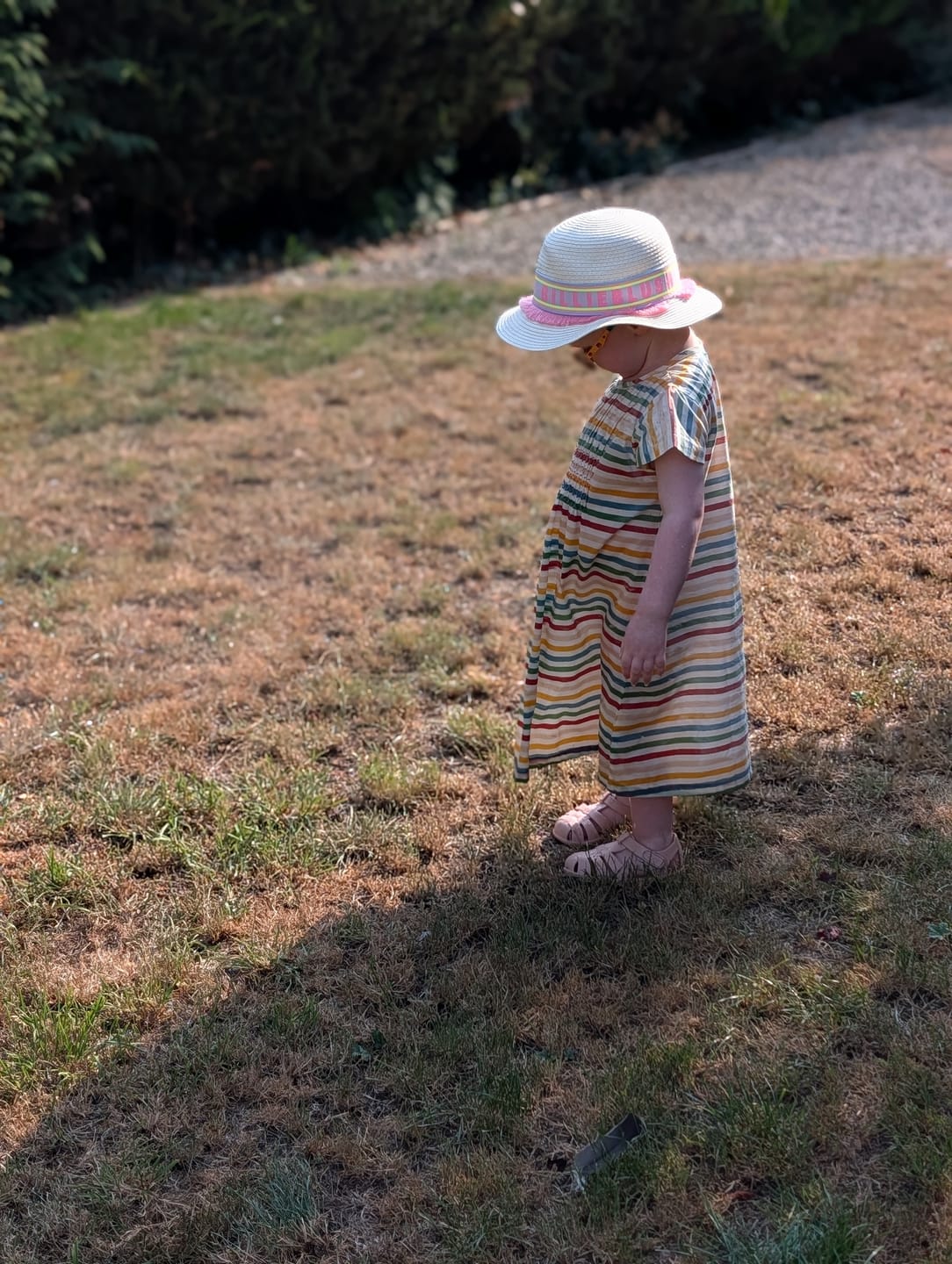 Customer photo review of Rainbow Striped Smocked Dress