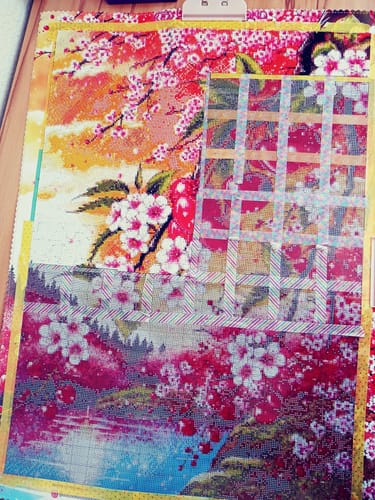 Customer photo review of 5D Diamond Painting – Sakura Cherry Glow