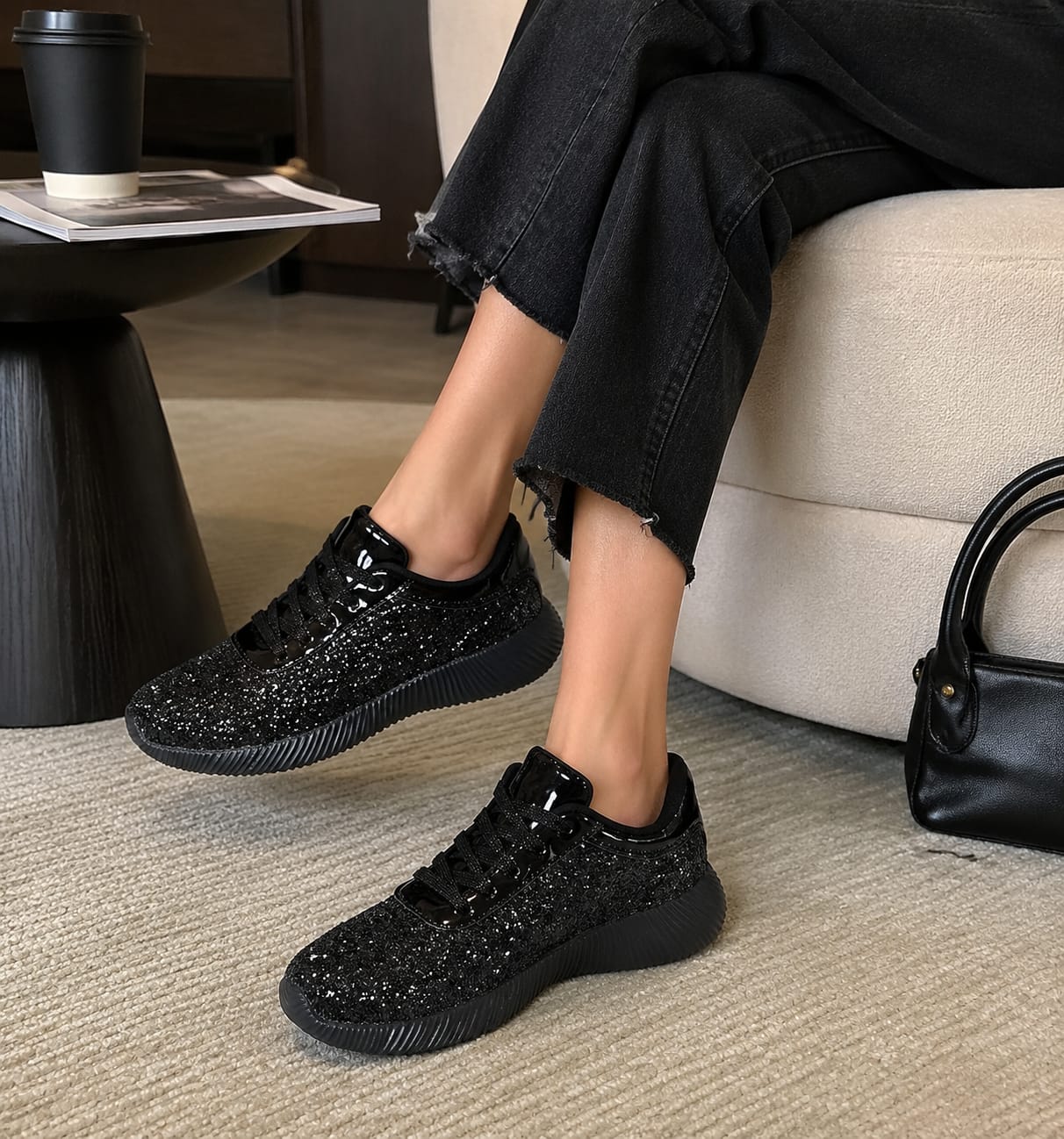 Customer photo review of Lucky Step Sequin Glitter Sneakers