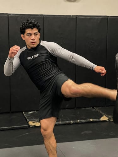 Customer photo review of Standard Gray Long Sleeve No-Gi Mens BJJ Rash Guard