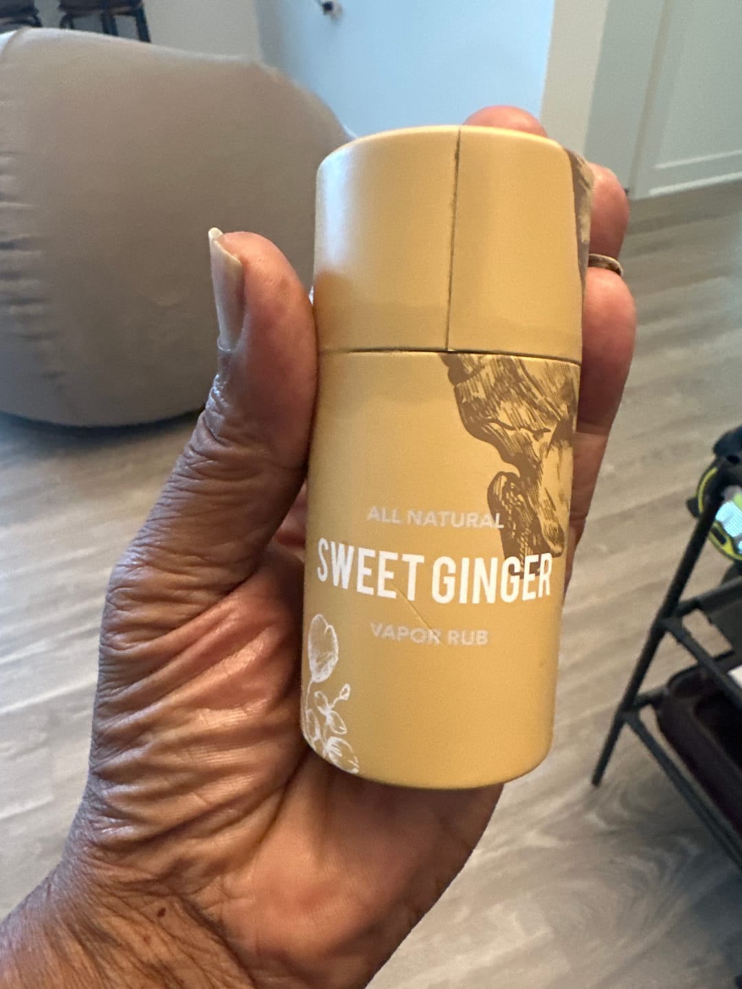 Customer photo review of Sweet Ginger Vapor Rub Stick