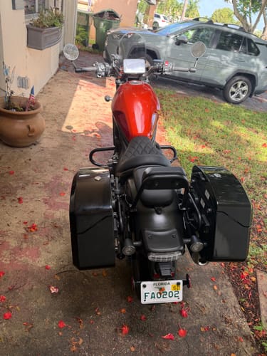 Customer photo review of 24L - Ironclad Quick-Mount Medium Honda Rebel 1100 Painted Hard Saddlebags