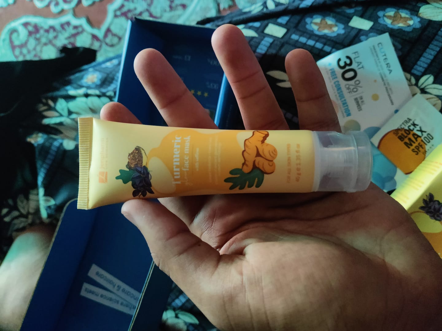Customer photo review of Turmeric Glow Face Mask