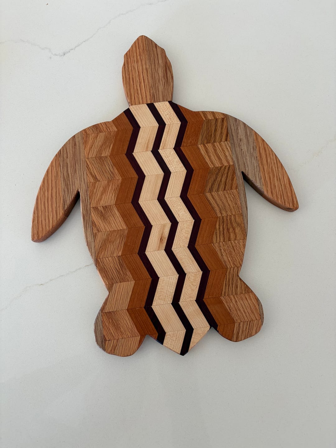 Customer photo review of 15x12" Sea Turtle Shaped Serving Board Acrylic Router Template