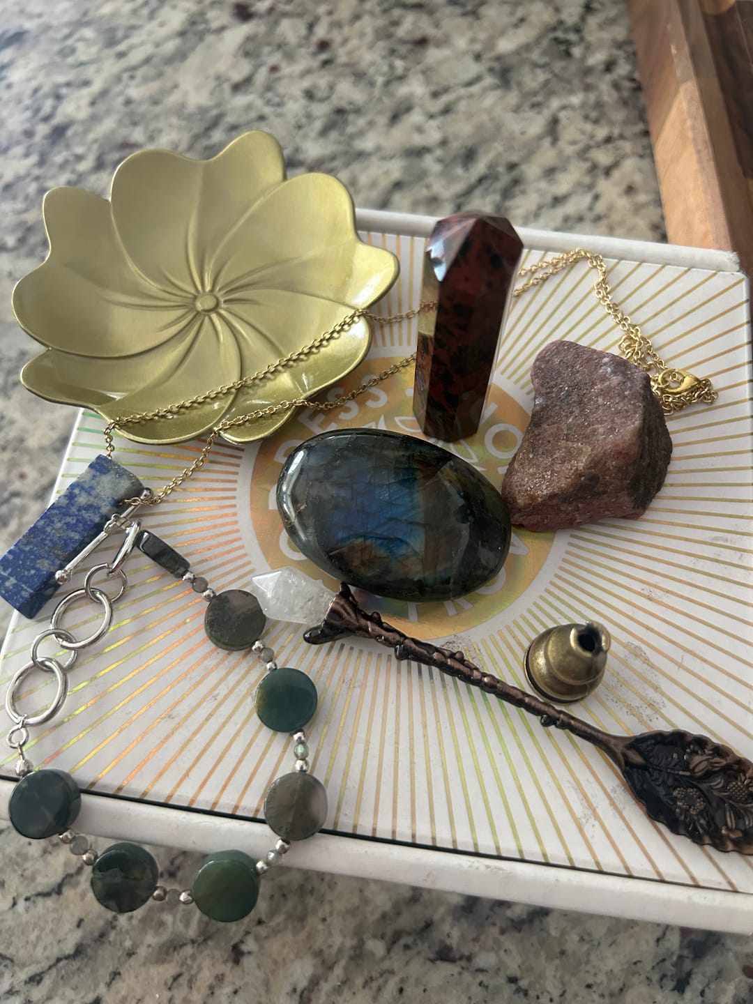 Customer photo review of Crystal Mystery Bag: Rare Larimar Edition