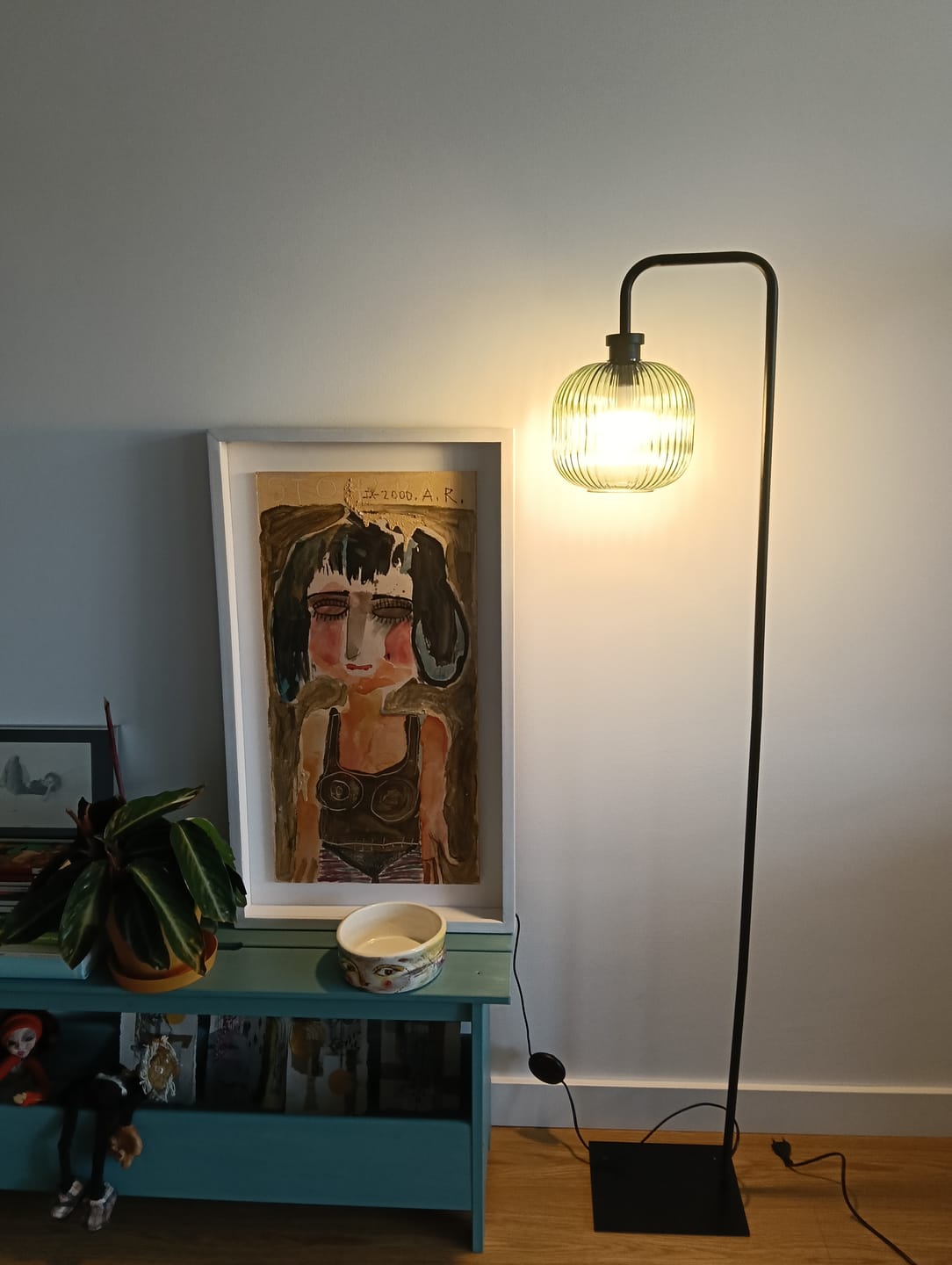 Customer photo review of Lampadaire en verre vintage CRISTALI | A personnaliser