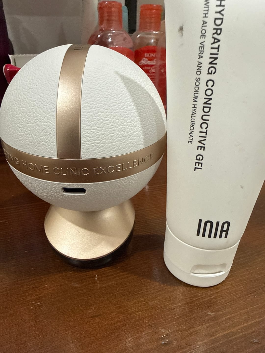Customer photo review of INIA SPHERA At-Home Clinical-Grade RF, EMS & LED Rejuvenation Device