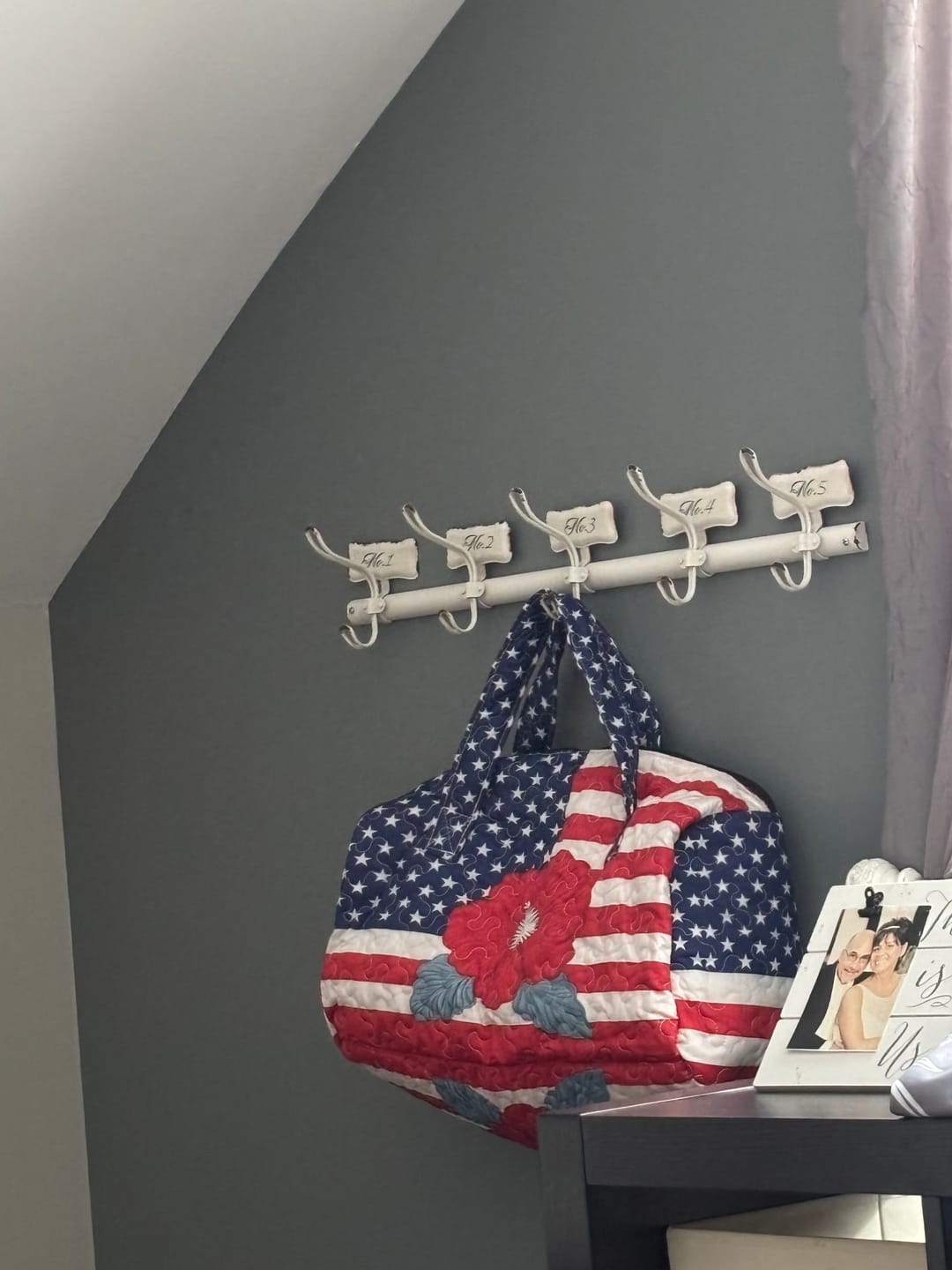 Customer photo review of Patriotic American Flag Quilted Weekend Travel Bag