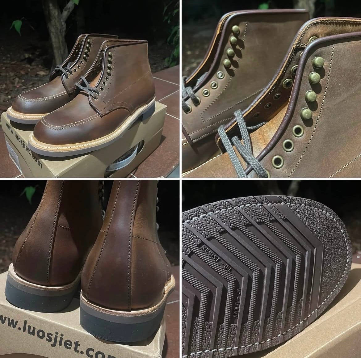 Customer photo review of Indiana Moctoe Boot  - luosjiet®boots - Red Brown Crazy Horse Cowhide