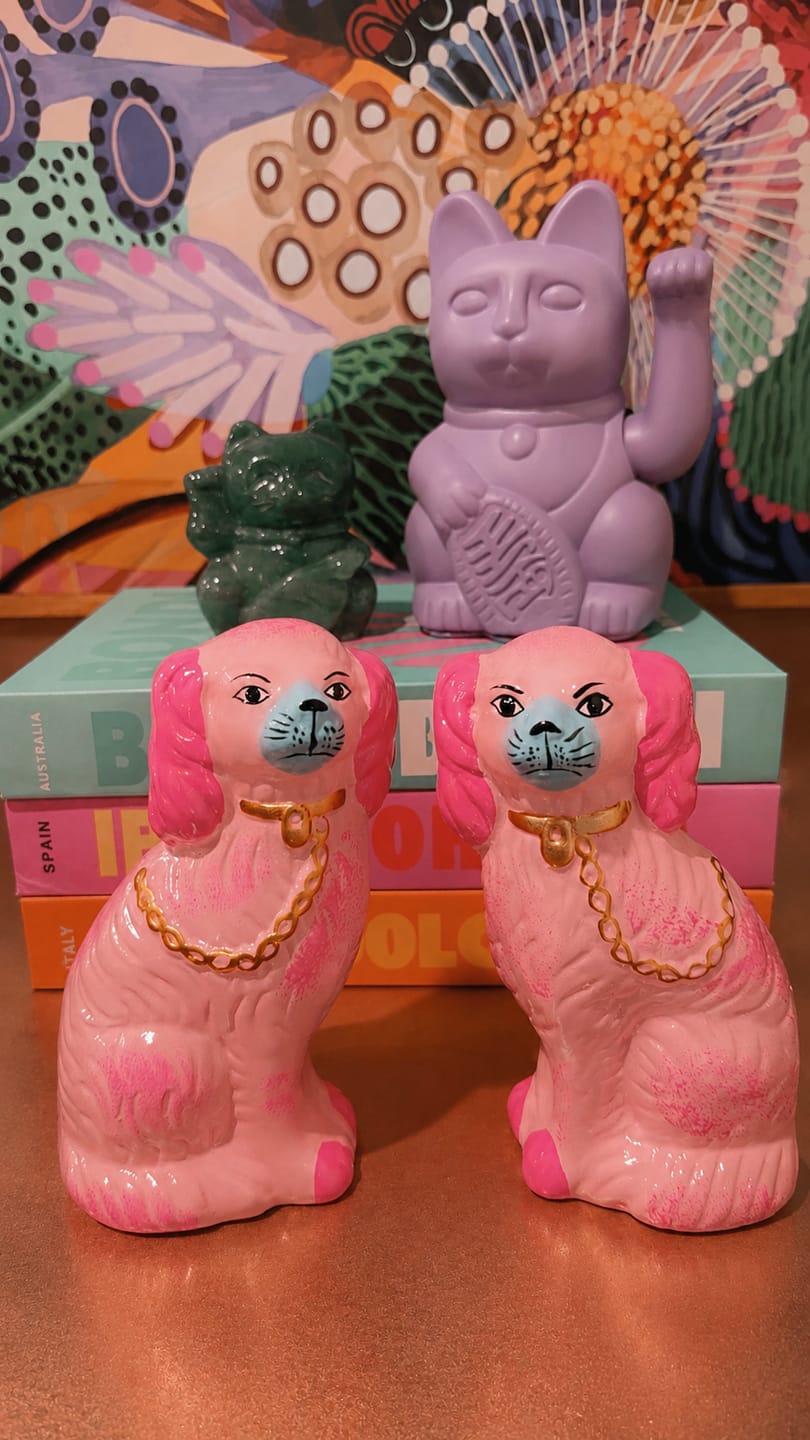 Customer photo review of STAFFORDSHIRE DOGS SMALL - Neon Pink