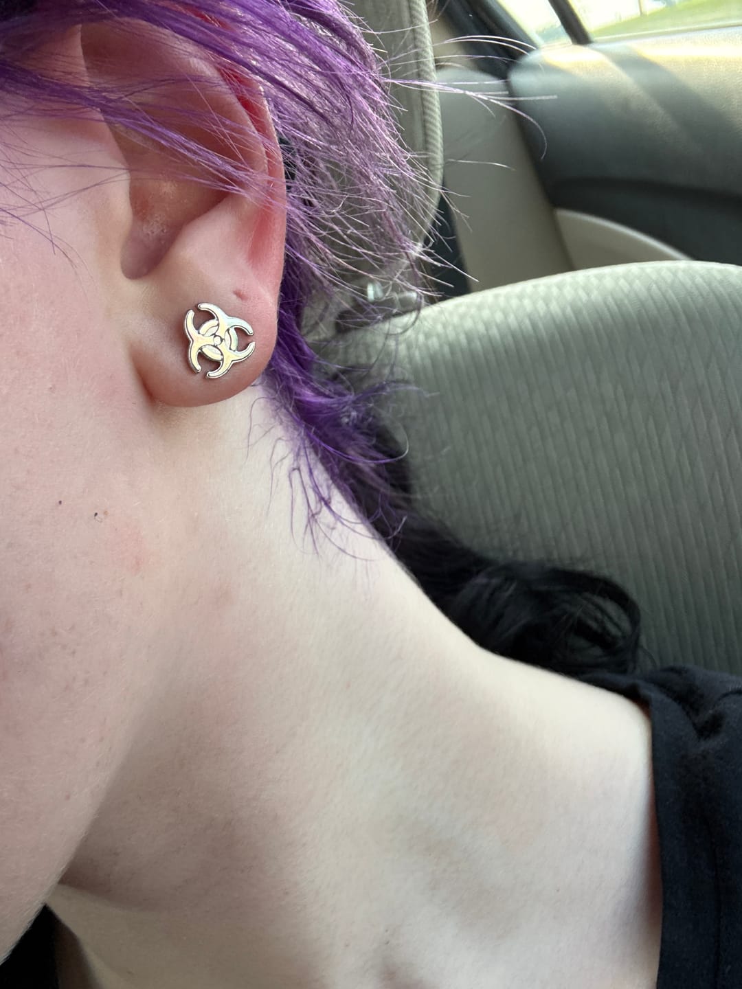Customer photo review of BIOHAZARD STUD EARRING