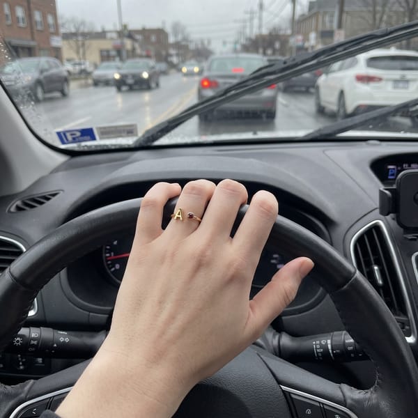 Customer photo review of Adjustable Initial  & Birthstone Ring