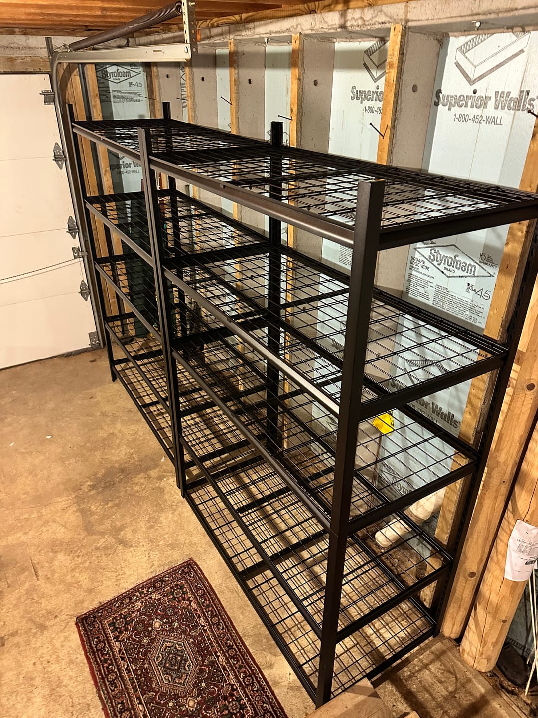 Customer photo review of REIBII 55.2" W 5-Tier Adjustable Metal Shelving, 3000LBS Heavy Duty Garage Shelves for Basement, Warehouse & Home Storage